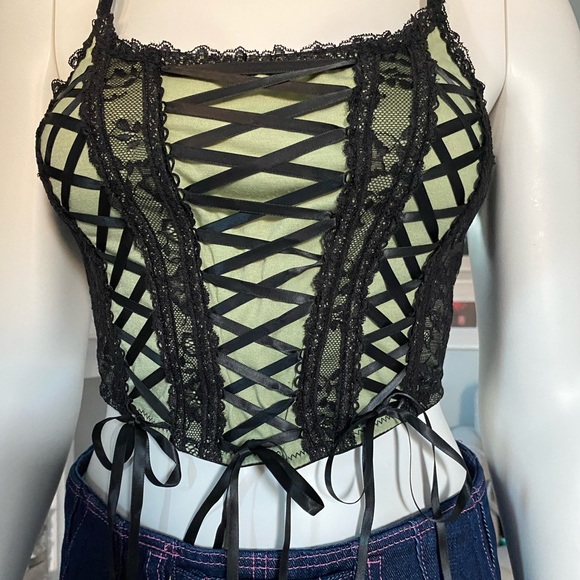 Delia’s by DollsKill | NWT’s lace corset cropped tank/ bralette grunge whimsy - Picture 4 of 7